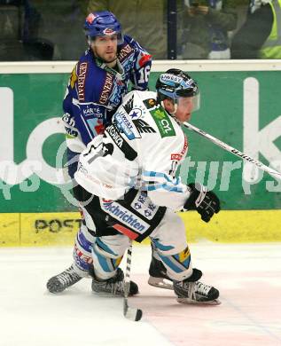 EBEL. Eishockey Bundesliga. EC Pasut VSV gegen EHC LIWEST Linz.  CAVANAUGH Dan (VSV), SHEARER Robert (Linz). Villach, am 17.2.2009.
Foto: Kuess 


---
pressefotos, pressefotografie, kuess, qs, qspictures, sport, bild, bilder, bilddatenbank