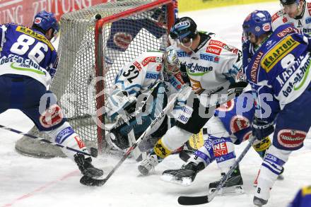 EBEL. Eishockey Bundesliga. EC Pasut VSV gegen EHC LIWEST Linz.  FERLAND Jonathan, KASPITZ Roland  (VSV), WESTLUND  Alex, LUKAS Robert  (Linz). Villach, am 17.2.2009.
Foto: Kuess 


---
pressefotos, pressefotografie, kuess, qs, qspictures, sport, bild, bilder, bilddatenbank