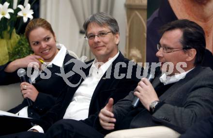 Sportland Kaernten Sportgespraeche.   Birgit Morelli, Peter Kaiser, Norbert Darabos. Klagenfurt, am 19.2.2009.
Foto: Kuess
---
pressefotos, pressefotografie, kuess, qs, qspictures, sport, bild, bilder, bilddatenbank