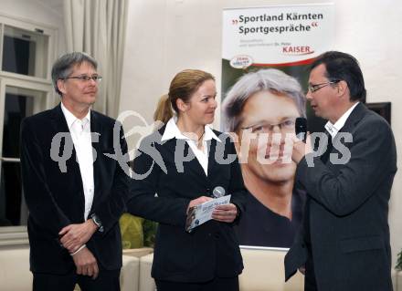 Sportland Kaernten Sportgespraeche.  Peter Kaiser, Birgit Morelli,  Norbert Darabos. Klagenfurt, am 19.2.2009.
Foto: Kuess
---
pressefotos, pressefotografie, kuess, qs, qspictures, sport, bild, bilder, bilddatenbank