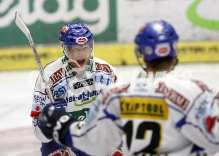 EBEL. Eishockey Bundesliga. EC Pasut VSV gegen EHC LIWEST Linz. Torjubel Guenther Lanzinger (VSV). Villach, am 22.2.2009.
Foto: Kuess 


---
pressefotos, pressefotografie, kuess, qs, qspictures, sport, bild, bilder, bilddatenbank