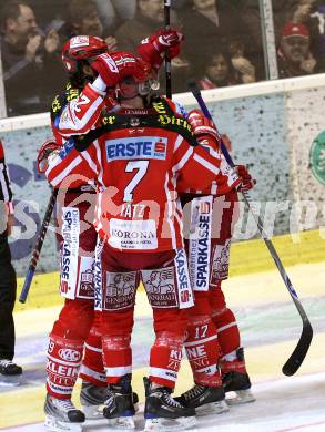 EBEL. Eishockey Bundesliga. KAC gegen HC TWK Innsbruck.  Torjubel (KAC). Klagenfurt, am 22.2.2009.
Foto: Kuess 

---
pressefotos, pressefotografie, kuess, qs, qspictures, sport, bild, bilder, bilddatenbank