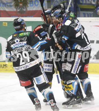 EBEL. Eishockey Bundesliga. EC Pasut VSV gegen EHC LIWEST Linz. Torjubel (Linz). Villach, am 22.2.2009.
Foto: Kuess 


---
pressefotos, pressefotografie, kuess, qs, qspictures, sport, bild, bilder, bilddatenbank