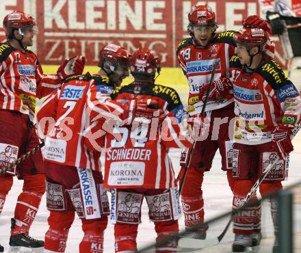 EBEL. Eishockey Bundesliga. KAC gegen HC TWK Innsbruck. Torjubel  (KAC). Klagenfurt, am 22.2.2009.
Foto: Kuess 

---
pressefotos, pressefotografie, kuess, qs, qspictures, sport, bild, bilder, bilddatenbank