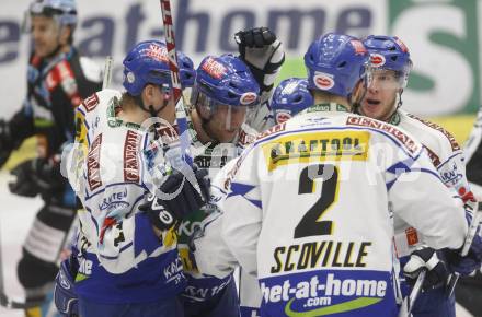 EBEL. Eishockey Bundesliga. EC Pasut VSV gegen EHC LIWEST Linz. Torjubel VSV. Villach, am 22.2.2009.
Foto: Kuess 


---
pressefotos, pressefotografie, kuess, qs, qspictures, sport, bild, bilder, bilddatenbank