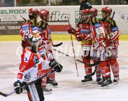 EBEL. Eishockey Bundesliga. KAC gegen HC TWK Innsbruck.  Jubel (KAC). Klagenfurt, am 22.2.2009.
Foto: Kuess 

---
pressefotos, pressefotografie, kuess, qs, qspictures, sport, bild, bilder, bilddatenbank