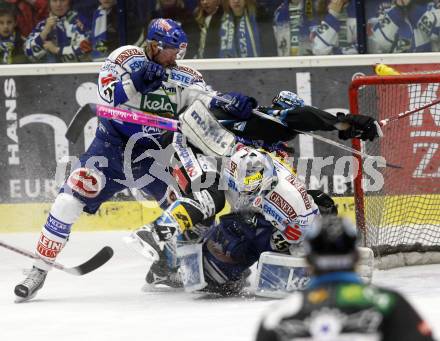 EBEL. Eishockey Bundesliga. EC Pasut VSV gegen EHC LIWEST Linz. 
Thomas Pfeffer, Gert Prohaska, (VSV), Christoph Ibounig (Linz). Villach, am 26.2.2009.
Foto: Kuess 


---
pressefotos, pressefotografie, kuess, qs, qspictures, sport, bild, bilder, bilddatenbank