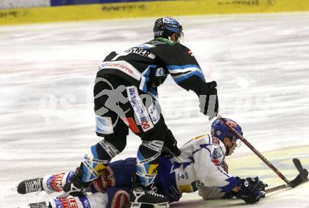 EBEL. Eishockey Bundesliga. EC Pasut VSV gegen EHC LIWEST Linz. 
Michael Raffl,  (VSV), Gregor Baumgartner (Linz). Villach, am 26.2.2009.
Foto: Kuess 


---
pressefotos, pressefotografie, kuess, qs, qspictures, sport, bild, bilder, bilddatenbank