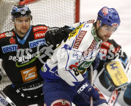 EBEL. Eishockey Bundesliga. EC Pasut VSV gegen EHC LIWEST Linz. 
Jonathan Ferland,  (VSV), Gerd gruber (Linz). Villach, am 26.2.2009.
Foto: Kuess 


---
pressefotos, pressefotografie, kuess, qs, qspictures, sport, bild, bilder, bilddatenbank