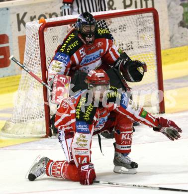 EBEL. Eishockey Bundesliga. KAC gegen HC TWK Innsbruck. REICHEL Johannes, SCOTT Travis (KAC). Klagenfurt, am 26.2.2009.
Foto: Kuess 

---
pressefotos, pressefotografie, kuess, qs, qspictures, sport, bild, bilder, bilddatenbank