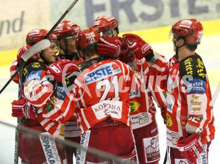 EBEL. Eishockey Bundesliga. KAC gegen HC TWK Innsbruck. Torjubel KAC. Klagenfurt, am 26.2.2009.
Foto: Kuess 

---
pressefotos, pressefotografie, kuess, qs, qspictures, sport, bild, bilder, bilddatenbank