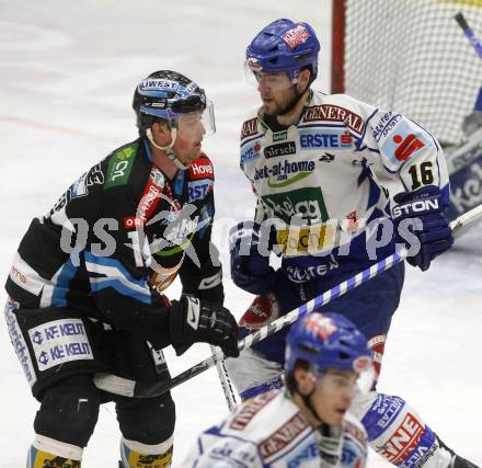 EBEL. Eishockey Bundesliga. EC Pasut VSV gegen EHC LIWEST Linz. Dan Cavanaugh,  (VSV), Robert Shearer (Linz). Villach, am 26.2.2009.
Foto: Kuess 


---
pressefotos, pressefotografie, kuess, qs, qspictures, sport, bild, bilder, bilddatenbank