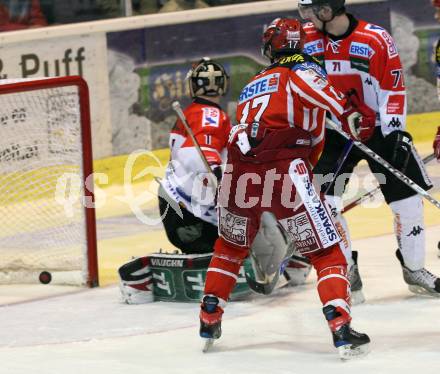 EBEL. Eishockey Bundesliga. KAC gegen HC TWK Innsbruck. Tor HAGER Gregor (KAC),  VOGL Patrik, KOTYK Seamus (Innsbruck). Klagenfurt, am 26.2.2009.
Foto: Kuess 

---
pressefotos, pressefotografie, kuess, qs, qspictures, sport, bild, bilder, bilddatenbank