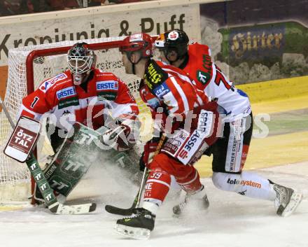 EBEL. Eishockey Bundesliga. KAC gegen HC TWK Innsbruck. SHANTZ Jeffery (KAC), VOGL Patrik (Innsbruck). Klagenfurt, am 26.2.2009.
Foto: Kuess 

---
pressefotos, pressefotografie, kuess, qs, qspictures, sport, bild, bilder, bilddatenbank