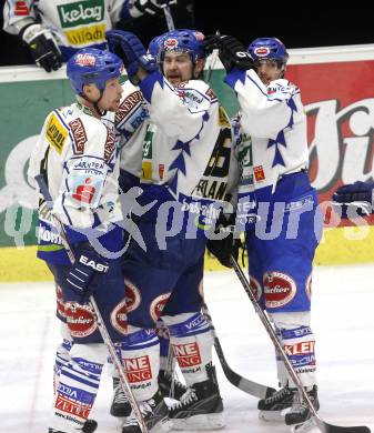 EBEL. Eishockey Bundesliga. EC Pasut VSV gegen EHC LIWEST Linz. Torjubel VSV. Villach, am 26.2.2009.
Foto: Kuess 


---
pressefotos, pressefotografie, kuess, qs, qspictures, sport, bild, bilder, bilddatenbank