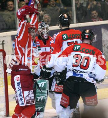 EBEL. Eishockey Bundesliga. KAC gegen HC TWK Innsbruck. Torjubel HAGER Gregor (KAC). Klagenfurt, am 26.2.2009.
Foto: Kuess 

---
pressefotos, pressefotografie, kuess, qs, qspictures, sport, bild, bilder, bilddatenbank