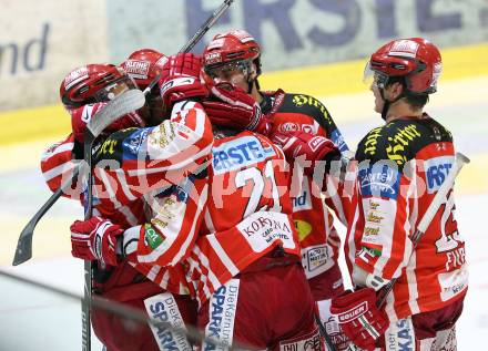 EBEL. Eishockey Bundesliga. KAC gegen HC TWK Innsbruck. Torjubel KAC. Klagenfurt, am 26.2.2009.
Foto: Kuess 

---
pressefotos, pressefotografie, kuess, qs, qspictures, sport, bild, bilder, bilddatenbank