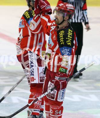 EBEL. Eishockey Bundesliga. KAC gegen HC TWK Innsbruck. Torjubel SCHNEIDER Andrew, REICHEL Johannes (KAC). Klagenfurt, am 26.2.2009.
Foto: Kuess 

---
pressefotos, pressefotografie, kuess, qs, qspictures, sport, bild, bilder, bilddatenbank