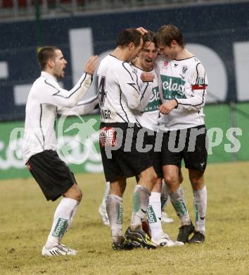 Fussball. Tipp3-Bundesliga. SK Austria Kelag Kaernten  gegen RB Salzburg. Jubel (Austria Kaernten). Klagenfurt, 4.3..2009. 
Foto: Kuess

---
pressefotos, pressefotografie, kuess, qs, qspictures, sport, bild, bilder, bilddatenbank