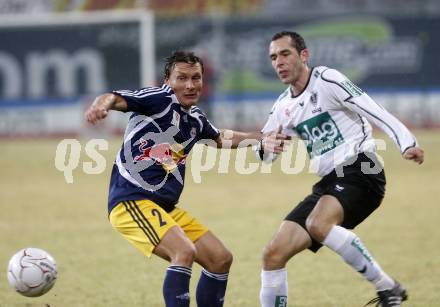 Fussball. Tipp3-Bundesliga. SK Austria Kelag Kaernten  gegen RB Salzburg. Christian Prawda,  (Austria Kaernten), Laszlo Bodnar (Salzburg). Klagenfurt, 4.3..2009. 
Foto: Kuess

---
pressefotos, pressefotografie, kuess, qs, qspictures, sport, bild, bilder, bilddatenbank