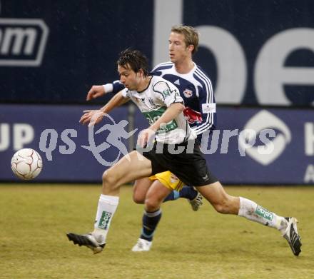 Fussball. Tipp3-Bundesliga. SK Austria Kelag Kaernten  gegen RB Salzburg. Wolfgang Bubenik, (Austria Kaernten), Marc Janko (Salzburg). Klagenfurt, 4.3..2009. 
Foto: Kuess

---
pressefotos, pressefotografie, kuess, qs, qspictures, sport, bild, bilder, bilddatenbank