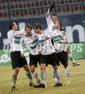 Fussball. Tipp3-Bundesliga. SK Austria Kelag Kaernten  gegen RB Salzburg. Jubel (Austria Kaernten). Klagenfurt, 4.3..2009. 
Foto: Kuess

---
pressefotos, pressefotografie, kuess, qs, qspictures, sport, bild, bilder, bilddatenbank