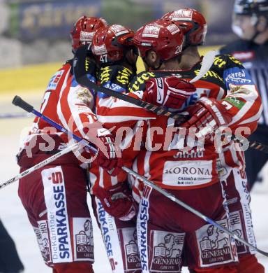 EBEL. Eishockey Bundesliga. KAC gegen EHC LIWEST Linz. Torjubel KAC. Klagenfurt, am 5.3.2009.
Foto: Kuess 

---
pressefotos, pressefotografie, kuess, qs, qspictures, sport, bild, bilder, bilddatenbank