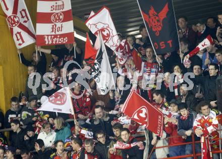 EBEL. Eishockey Bundesliga. KAC gegen EHC LIWEST Linz. Jubel Fans. Klagenfurt, am 5.3.2009.
Foto: Kuess 

---
pressefotos, pressefotografie, kuess, qs, qspictures, sport, bild, bilder, bilddatenbank