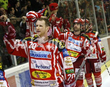 EBEL. Eishockey Bundesliga. KAC gegen EHC LIWEST Linz. Mike Craig, Jeff Shantz (KAC). Klagenfurt, am 5.3.2009.
Foto: Kuess 

---
pressefotos, pressefotografie, kuess, qs, qspictures, sport, bild, bilder, bilddatenbank