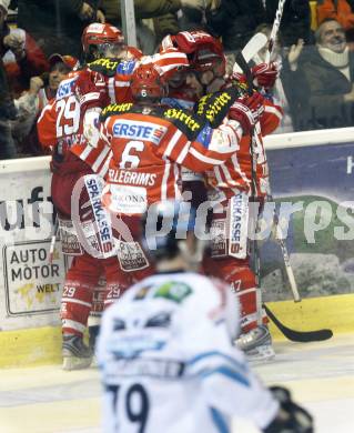 EBEL. Eishockey Bundesliga. KAC gegen EHC LIWEST Linz. Torjubel KAC. Klagenfurt, am 5.3.2009.
Foto: Kuess 

---
pressefotos, pressefotografie, kuess, qs, qspictures, sport, bild, bilder, bilddatenbank