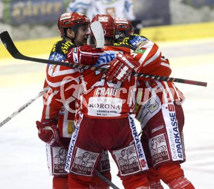 EBEL. Eishockey Bundesliga. KAC gegen EHC LIWEST Linz. Torjubel KAC. Klagenfurt, am 5.3.2009.
Foto: Kuess 

---
pressefotos, pressefotografie, kuess, qs, qspictures, sport, bild, bilder, bilddatenbank