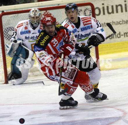 EBEL. Eishockey Bundesliga. KAC gegen EHC LIWEST Linz. Jeff Shantz,  (KAC), Alex Westlund, Robert Lukas (Linz). Klagenfurt, am 5.3.2009.
Foto: Kuess 

---
pressefotos, pressefotografie, kuess, qs, qspictures, sport, bild, bilder, bilddatenbank