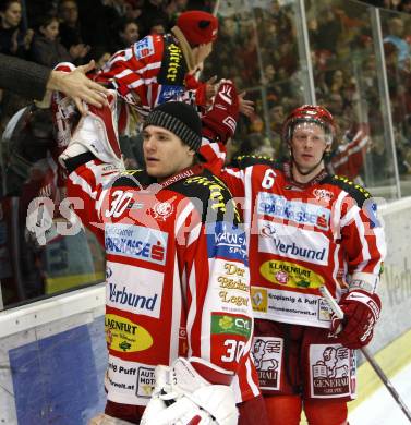 EBEL. Eishockey Bundesliga. KAC gegen EHC LIWEST Linz. Swette Rene, Pellegrims Mike (KAC). Klagenfurt, am 5.3.2009.
Foto: Kuess 

---
pressefotos, pressefotografie, kuess, qs, qspictures, sport, bild, bilder, bilddatenbank