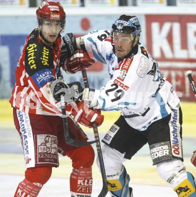 EBEL. Eishockey Bundesliga. KAC gegen EHC LIWEST Linz. Herbert Ratz (KAC),  Markus Matthiasson  (Linz). Klagenfurt, am 5.3.2009.
Foto: Kuess 

---
pressefotos, pressefotografie, kuess, qs, qspictures, sport, bild, bilder, bilddatenbank