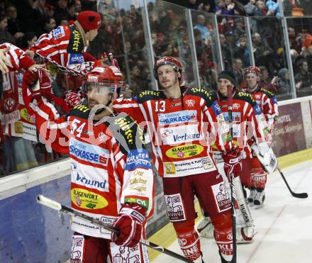 EBEL. Eishockey Bundesliga. KAC gegen EHC LIWEST Linz. Schneider Andrew, Kirisits Johannes, Swette Rene (KAC). Klagenfurt, am 5.3.2009.
Foto: Kuess 

---
pressefotos, pressefotografie, kuess, qs, qspictures, sport, bild, bilder, bilddatenbank