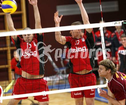 Volleyball. VBK Klagenfurt gegen TSV Hartberg. Jacob  SCHKUD, Adam SCHLESINGER (VBK). Klagenfurt, 7.3.2009
Foto: Kuess

---
pressefotos, pressefotografie, kuess, qs, qspictures, sport, bild, bilder, bilddatenbank