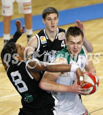 Basketball Bundesliga. Woerthersee Piraten gegen Guessing Knights. Rasid Mahalbasic (Piraten), Jermaine Thomas, Sebastian Koch
 (Guessing). Klagenfurt, am 8.3.2009.
Foto: Kuess

---
pressefotos, pressefotografie, kuess, qs, qspictures, sport, bild, bilder, bilddatenbank