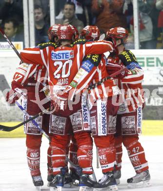 EBEL. Eishockey Bundesliga. KAC gegen EHC Liwest Linz. Torjubel (KAC). Klagenfurt, am 10.3.2009.
Foto: Kuess
---
pressefotos, pressefotografie, kuess, qs, qspictures, sport, bild, bilder, bilddatenbank