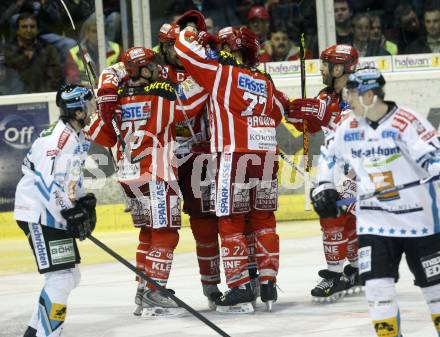 EBEL. Eishockey Bundesliga. KAC gegen EHC LIWEST Linz. Torjubel KAC. Klagenfurt, am 10.3.2009.
Foto: Kuess 

---
pressefotos, pressefotografie, kuess, qs, qspictures, sport, bild, bilder, bilddatenbank