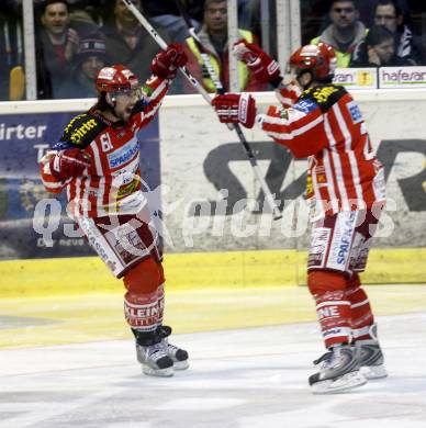 EBEL. Eishockey Bundesliga. KAC gegen EHC LIWEST Linz. Torjubel Christoph Harand (KAC). Klagenfurt, am 10.3.2009.
Foto: Kuess 

---
pressefotos, pressefotografie, kuess, qs, qspictures, sport, bild, bilder, bilddatenbank