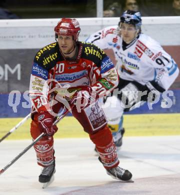 EBEL. Eishockey Bundesliga. KAC gegen EHC LIWEST Linz. Mike Craig,  (KAC), Martin Grabher Meier (Linz). Klagenfurt, am 10.3.2009.
Foto: Kuess 

---
pressefotos, pressefotografie, kuess, qs, qspictures, sport, bild, bilder, bilddatenbank