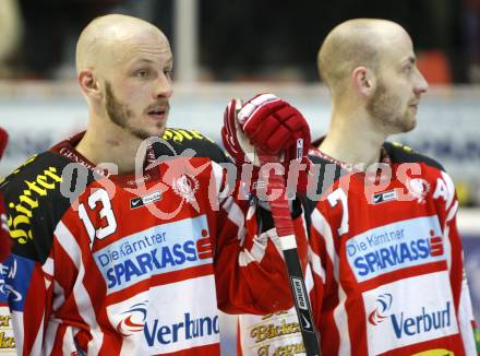 EBEL. Eishockey Bundesliga. KAC gegen EHC LIWEST Linz. Johannes Reichel, Herbert Ratz (KAC). Klagenfurt, am 10.3.2009.
Foto: Kuess 

---
pressefotos, pressefotografie, kuess, qs, qspictures, sport, bild, bilder, bilddatenbank