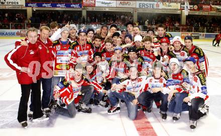 Eishockey U17 Nachwuchsmeisterschaft. KAC U17 oesterreichischer Meister. Ehrung. Klagenfurt, am 10.3.2009.
Foto: Kuess
---
pressefotos, pressefotografie, kuess, qs, qspictures, sport, bild, bilder, bilddatenbank