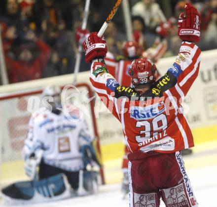 EBEL. Eishockey Bundesliga. KAC gegen EHC LIWEST Linz. Torjubel (KAC). Klagenfurt, am 10.3.2009.
Foto: Kuess 

---
pressefotos, pressefotografie, kuess, qs, qspictures, sport, bild, bilder, bilddatenbank