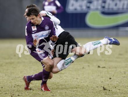 Fussball. Tipp3-Bundesliga. SK Austria Kelag Kaernten  gegen Austria Wien. Schumacher, (Austria Kaernten), Jacek Bak  (Wien). Klagenfurt, 14.3..2009. 
Foto: Kuess

---
pressefotos, pressefotografie, kuess, qs, qspictures, sport, bild, bilder, bilddatenbank