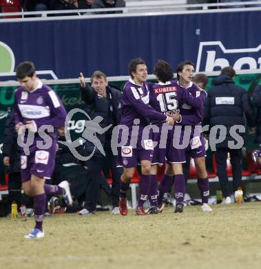 Fussball. Tipp3-Bundesliga. SK Austria Kelag Kaernten  gegen Austria Wien. Torjubel Wien. Klagenfurt, 14.3..2009. 
Foto: Kuess

---
pressefotos, pressefotografie, kuess, qs, qspictures, sport, bild, bilder, bilddatenbank