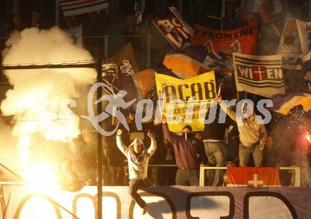 Fussball. Tipp3-Bundesliga. SK Austria Kelag Kaernten  gegen Austria Wien. Austria Wien Fans. Klagenfurt, 14.3..2009. 
Foto: Kuess

---
pressefotos, pressefotografie, kuess, qs, qspictures, sport, bild, bilder, bilddatenbank