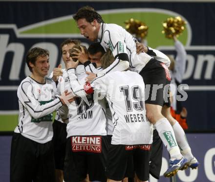 Fussball. Tipp3-Bundesliga. SK Austria Kelag Kaernten  gegen Austria Wien. Torjubel  (Austria Kaernten). Klagenfurt, 14.3..2009. 
Foto: Kuess

---
pressefotos, pressefotografie, kuess, qs, qspictures, sport, bild, bilder, bilddatenbank