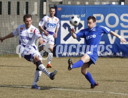 Fussball Regionalliga. SAK gegen FC Blau Weiss Linz. Christian Dlopst (SAK), Konstantin Wawra (Linz). Klagenfurt, am 14.3.2008.
Foto: Kuess
---
pressefotos, pressefotografie, kuess, qs, qspictures, sport, bild, bilder, bilddatenbank