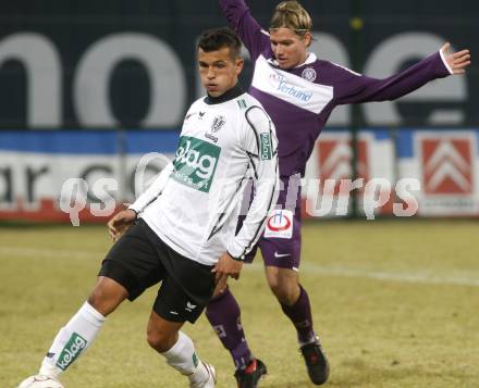 Fussball. Tipp3-Bundesliga. SK Austria Kelag Kaernten  gegen Austria Wien. Haris Bukva  (Austria Kaernten), Thomas Krammer  (Wien). Klagenfurt, 14.3..2009. 
Foto: Kuess

---
pressefotos, pressefotografie, kuess, qs, qspictures, sport, bild, bilder, bilddatenbank